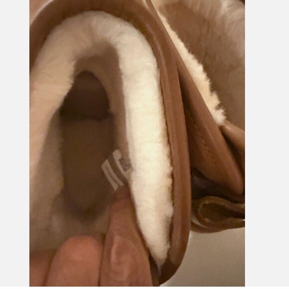 NIB UGGS AUSTRALIA UGG ULTRA MINI BAILEY LEATHER BOOTS SIZE 7 CHESTNUT - Picture 8 of 8